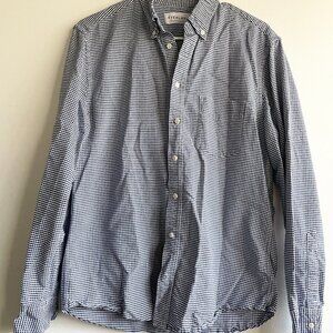 Men’s Everlane Button Up Shirt - Blue & White Gingham Print - Size Large